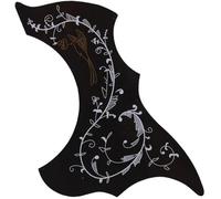 Battipenna autoadesivo nero per chitarra acustica, piastra antigraffio, a forma di colibrì e acqua, parti per chitarra classica acustica, accessori regalo