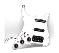Battipenna caricato 1Set SSH Chitarra Battipenna Cablaggio Caricato Precablato + Interruttore Silenzio ST Chitarra Elettrica Doppia Bobina Pickup 12Colori(WH w BK w 3.5 jack)