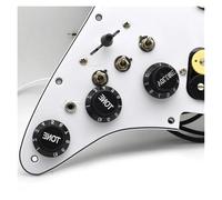 Battipenna caricato 1Set SSH Chitarra Battipenna Cablaggio Caricato Precablato + Interruttore Silenzio ST Chitarra Elettrica Doppia Bobina Pickup 12Colori(White with 3.5 jack)