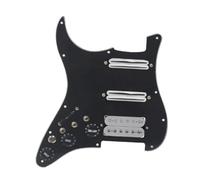 Battipenna caricato 1Set SSH Chitarra Battipenna Cablaggio Caricato Precablato + Interruttore Silenzio ST Chitarra Elettrica Doppia Bobina Pickup 12Colori(Pickup Black-White Pickup)