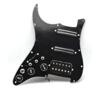 Battipenna caricato 1Set SSH Chitarra Battipenna Cablaggio Caricato Precablato + Interruttore Silenzio ST Chitarra Elettrica Doppia Bobina Pickup 12Colori(Black-black pickup)