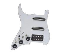 Battipenna caricato 1Set SSH Chitarra Battipenna Cablaggio Caricato Precablato + Interruttore Silenzio ST Chitarra Elettrica Doppia Bobina Pickup 12Colori(White-black)
