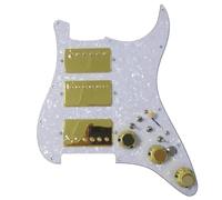 Battipenna caricato precablato con Kill Switch Bobina divisa Alnico 5 Pickup Humbucker 11 fori for American/Messican Str - a(3 Ply White Pearl)