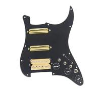 Battipenna caricato SSH Guitar Pickguard Cablaggio Precablato Caricato + Interruttore Silenzio ST Chitarra Elettrica Doppia Bobina Pickup Nero(Black-Yellow pickup)