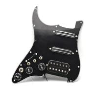 Battipenna Caricato SSH Guitar Pickguard Cablaggio Precablato Caricato + Interruttore Silenzio ST Chitarra Elettrica Doppia Bobina Pickup Nero Bianco(Switch BK with BK)