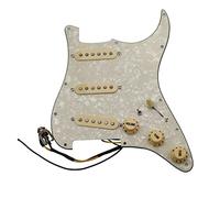 Battipenna chitarra caricato Golden Specchio Caricato Pickguard Pickups Guitar Alnico 5 Pickups SSS. Pickup A Bobine Singole/Set Di Copertine Di Pickup Giallo (Color : 06)