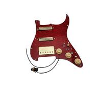 Battipenna chitarra caricato Pickup Per Chitarra Prewired PickGuard PickGuard Alnico 5 HSS. Cablaggio Cablaggio Single Taglio Caratteristiche Gold Set Per Gibson (Color : Crimson Pearl)