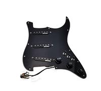 Battipenna chitarra caricato Pickup per chitarra Tipo a 7 vie completamente caricato con battipenna precablato SSS Ainico 5 Set pickup single-coil per chitarre Stratocas (Color : Black)