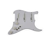 Battipenna chitarra caricato Pickup per chitarra Tipo a 7 vie completamente caricato con battipenna precablato SSS Ainico 5 Set pickup single-coil per chitarre Stratocas (Color : White)