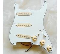 Battipenna chitarra caricato Pre-cablato NS PickGuard Guitar. SSS. Ainico 5 Single Bobina Pickup 7 Uscite 1 Taglio Singolo Più Toni (Color : Vintage White)