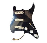 Battipenna Chitarra Caricato Precablato NS Pickguard Nero Guitar. SSS. Ainico 5 Pickup per Bobine Singole Cablaggio