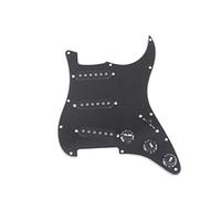 Battipenna chitarra caricato SSS. Pickguard Per Chitarra Precablati Caricati Con Pickup A Bobina Singola Impostato 3ply Black Guitar Parts