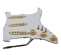 Battipenna Chitarra Caricato Tipo A 7 Vie Pickguard Prewaibard Completamente Caricato Guitar SSS. Pickup A Bobina Ainico 5 Set per Pickup per Chitarra STRATOCAS (Color : White Yellow)