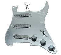 Battipenna chitarra caricato Vari Precablati Caricati SSS. Prewibred St Per PickGuard Con Parti Di Ricambio Per Chitarra Per Pickup (Color : Silver Mirror-CR)