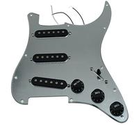 Battipenna chitarra caricato Vari Precablati Caricati SSS. Prewibred St Per PickGuard Con Parti Di Ricambio Per Chitarra Per Pickup (Color : Silver Mirror-BK)