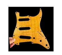 Battipenna in acero giallo chiaro Stratocaster - Piastra antigraffio SSS a 11 fori per chitarra elettrica Fender - Piastra di protezione in legno di ricambio