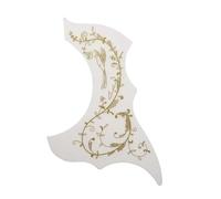 Battipenna Per Chitarra Acustica 1 PC Professional Folk Acoustic Guitar Battipenna Soft Scratch Plate Autoadesivo Flower Bird Battipenna(White)