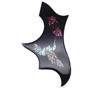 Battipenna per chitarra acustica con intarsio Real Shell per chitarre da 36 a 41 pollici, compatibile con corpo Gibson Jumbo, design Colomba colibrì, spessore 2 mm, autoadesivo, look vintage