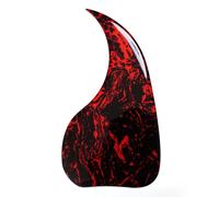 Battipenna per chitarra acustica Gibson J45, spessore 2 mm, a forma di goccia d'acqua, antigraffio, autoadesivo, universale, adatto per chitarre Martin, Taylor, Gibson, 91-104 cm (striscia rossa con