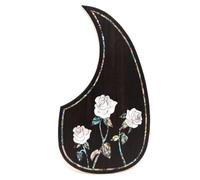 Battipenna per chitarra acustica in legno massello con intarsio in abalone e rosa Whisper autoadesivo per Martin D-45, adatto alla maggior parte dei modelli da 101,4 a 104 cm, per modelli da 91,4 cm