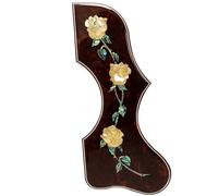 Battipenna per chitarra acustica intarsiato in conchiglia di abalone, compatibile con chitarre Gibson J-200 SJ-200 e 40-42 pollici, opzioni sinistra/destra/coppia, design Real Shell Rose (destra)