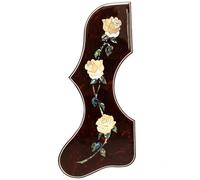 Battipenna per chitarra acustica intarsiato in conchiglia di abalone, compatibile con chitarre Gibson J-200 SJ-200 e 40-42 pollici, opzioni sinistra/destra/coppia, design Real Shell Rose (sinistra)