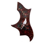 Battipenna per chitarra acustica marrone tartaruga per chitarre da 36 a 41 pollici, compatibile con corpo Gibson Jumbo, design Colomba colibrì, spessore 2 mm, autoadesivo, protezione antigraffio in