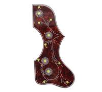 Battipenna per Chitarra Acustica Parti Ricambio Piastra Antigraffio Per Chitarra In Resina Epossidica Di Celluloide Decorativa Con Fiori 1R/1L Per Chitarra Acustica Folk(1R Red)