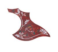 Battipenna per chitarra , colore rosso, con fiore bianco e farfalla, protegge la superficie della chitarra dai graffi, materiale in PVC, per 101,6 cm, 104,1 cm, 106,7 cm