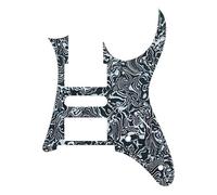 battipenna per chitarra elettrica Parti Per Chitarra Elettrica Da 5 Pezzi - Per Battipenna Humbucker Piastra Antigraffio Con Motivo A Fiamma Materiale A 4 O 3 Strati(Black)