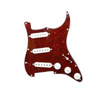 Battipenna Per Chitarra Elettrica Precablato Caricato SSS Con Due Pickup Humbucker Bianchi E Gruppo Antigraffio Bianco (Color : 09)