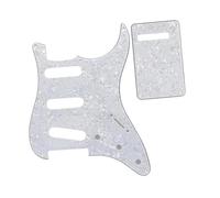 Battipenna Per Chitarra Elettrica Set 1 Set Di Piastra Posteriore E Viti Per Battipenna Per Chitarra Elettrica SSS A 8 Fori Vintage Parti ST(White Pearl)