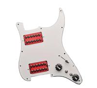 Battipenna per chitarra elettrica, set di battipenna per chitarra con HH Humbucker Coil Splitting Pickguard per chitarra HH Battipenna caricato precablato (pickup rosso)