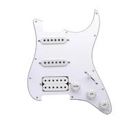 Battipenna per chitarra elettrica, set di battipenna SSH multicolore e nero bianco SSH caricato precablato con piastra antigraffio (pickup bianco-bianco)