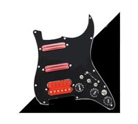 Battipenna per chitarra elettrica, set pickup a doppia bobina per chitarra con cablaggio singlecut precablato SSH battipenna per chitarra (nero con rosso)