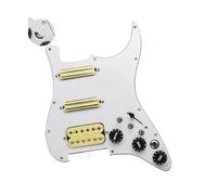 Battipenna per chitarra elettrica, set pickup a doppia bobina per chitarra, con cablaggio singlecut precablato SSH, battipenna per chitarra (bianco con crema)