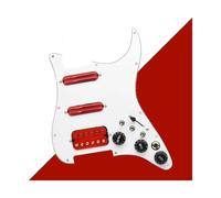 Battipenna per chitarra elettrica, set pickup a doppia bobina per chitarra con cablaggio singlecut precablato SSH battipenna per chitarra (bianco con rosso)