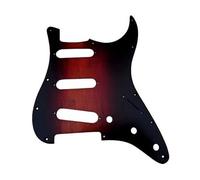 Battipenna per chitarra elettrica Stratocaster 11 fori SSS, colore nero/rosso, piastra di protezione in legno di ricambio per Fender ST Style