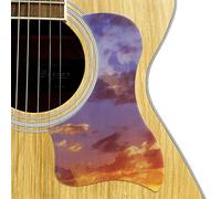 Battipenna per chitarra, per Taylor, autoadesivo, antigraffio, decorativo, con design artistico, compatibile con 12 stili - Tramonto, Flower Crane, Coniglio (1 cielo colorato al tramonto)