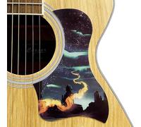 Battipenna per chitarra, per Taylor, autoadesivo, antigraffio, decorativo, con disegni artistici personalizzati, compatibile con 12 stili - Tramonto, Flower Crane, Coniglio (6-Mountain Dreamland)