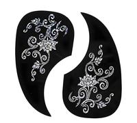 Battipenna per Chitarra - Set 2 Pezzi Adesivi a Forma di Goccia - Protezione per Corpo Chitarra, Colore Argento