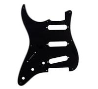 Battipenna per chitarra Stratocaster a 11 fori, piastra antigraffio SSS, per chitarra Fender Stratocaster standard USA/messicana (1 strato nero)