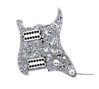 Battipenna Pickup Precablato Caricato A 3 Strati Colore Zebra Nero Bianco Per Sostituzione Chitarra Elettrica ST(HH)