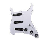 Battipenna precablato Alnico 5 3 pickup single coil Caricato battipenna per chitarra elettrica Pickup nero bianco (Color : White Bk pickup 2)