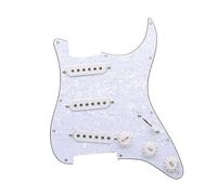 Battipenna precablato Alnico 5 3 pickup single coil Caricato battipenna per chitarra elettrica Pickup nero bianco (Color : White white 7)