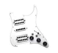 Battipenna precablato caricato HSH 3 strati battipenna per chitarra elettrica pickup humbucker con interruttore a taglio singolo vite a ombrello piastra battipenna precablata(White)