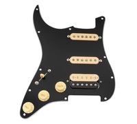 Battipenna precablato caricato Musiclily Pro Auto-Split Pre-cablato Standard HSS Battipenna con Artec Pickups Alnico 5 Magnet per Chitarra Elettrica Stile ST(3ply Mint Green)