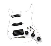 Battipenna precablato caricato Pickup SSH Coil Splitting Pickups per chitarra elettrica 2 mini humbucker con pickup a bobina precablato piastra battipenna(White with Black)