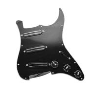 Battipenna precablato caricato Set di pickup per battipenna per chitarra elettrica SSS in bianco e nero pickup humbucker Hot Rail doppi per chitarra elettrica ST(Black)