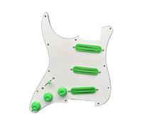 Battipenna precablato caricato SSS Prewired Guitar Pickguard ST Ceramic Magnet Hot Rails Doule Coil Pickup Scratchplate Assembly per chitarra ST(Green WH Pickguard)